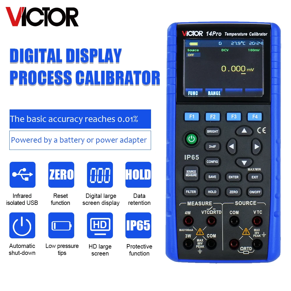 VICTOR Digital Disp Process Calibrator Tester Signal Source Voltage Current,Resistance Simulate Transmitter,TC RTD Calibrator