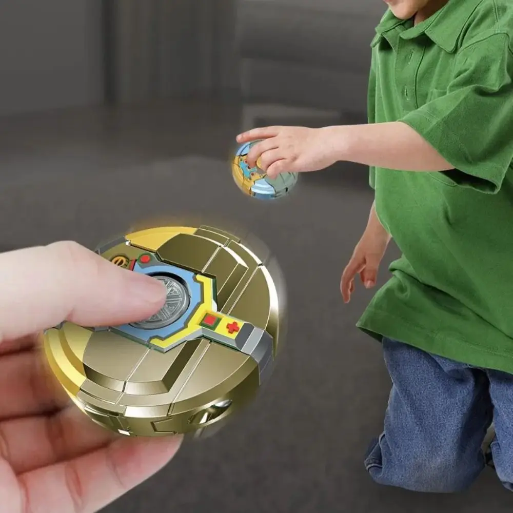 4개/봉투 2 in 1 변형 로봇 피젯 자이로 무소음 미끄럼 방지 손가락 끝 감압 장난감 창의적인 ABS 손가락 자이로 성인용