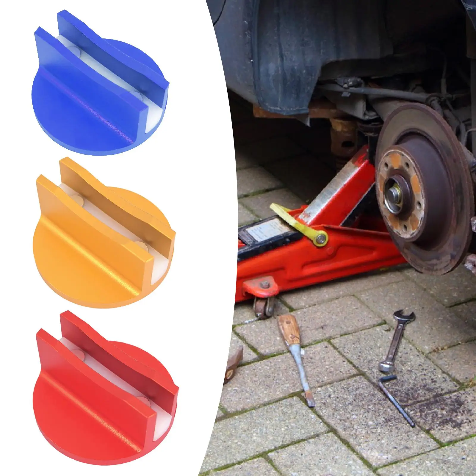 Grooved Magnetic Jack Pad Trucks Oil Change Aluminum Alloy for Most Cars Pinch Weld Frame Rail Adapter Wit Slotted Jacking Puck