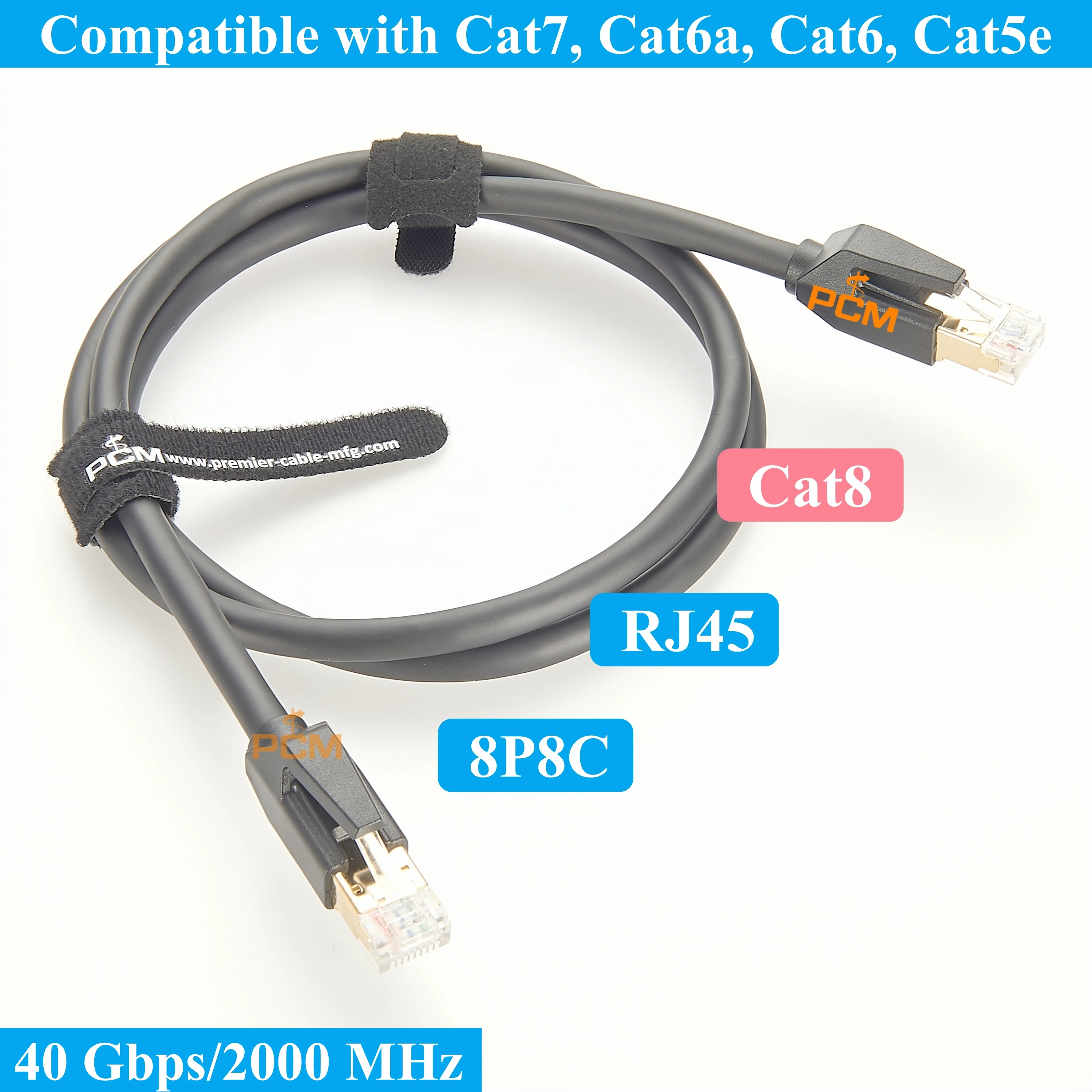 

High speed Cat8 RJ45 Ethernet Networking LAN Internet Cable 40Gbps 2000MHz Patch Cord for Vision GigE Camera PoE PS4 PS5 Router