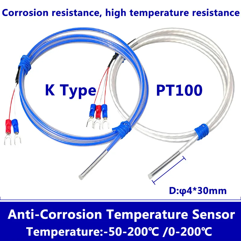 

Corrosion Resistant Temperature Sensor PT100 /K Probe High-Temperature Anti-Corrosion Thermometer Industrial Thermocouple
