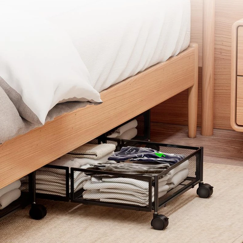 Pull-Out Storage Drawer with Silent Rollers Space-Saving Under Sofa/Bed Hidden Storage Box for Closet Organization ‌