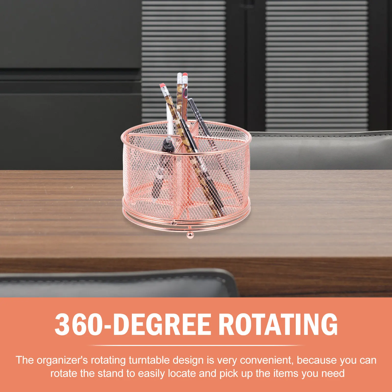 

Металлическая вращающаяся подставка для ручек, премиум-класса, железный настольный органайзер для хранения канцелярских принадлежностей и мелочей для офиса