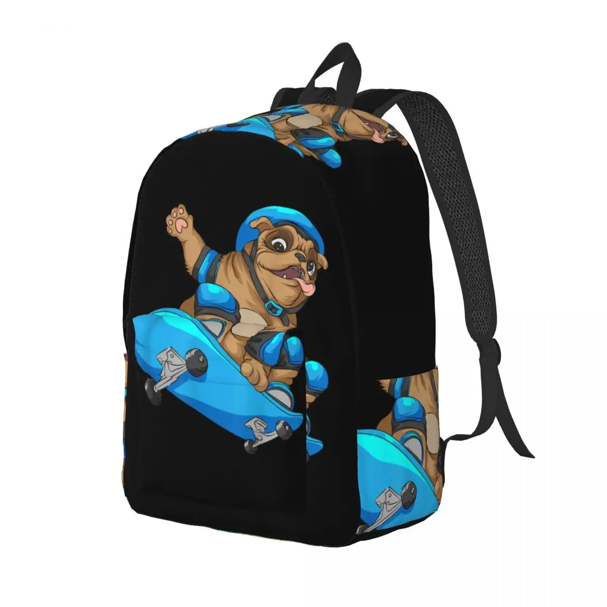 

Милый рюкзак для скейтбординга, щенка мопса, рюкзак, большая вместительная детская сумка для книг, школьная сумка, сумки на плечо для мужчин и женщин