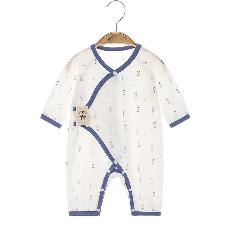 

Baby Jumpsuit Summer Thin Boneless Newborn Clothes Pure Cotton Rompers Long-Sleeved Air Conditioning Room Clothing Baby's Romper