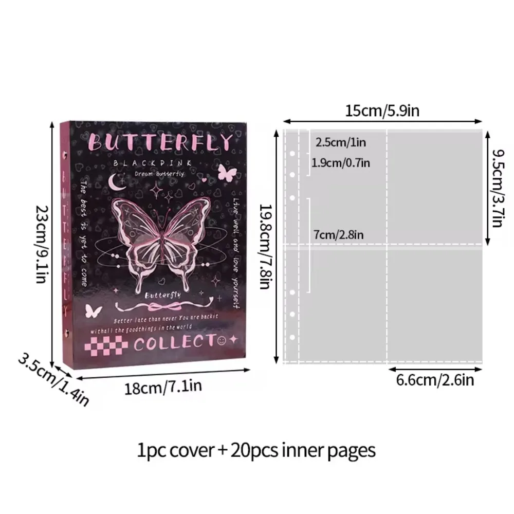 3 Inch Butterfly Photocard Album Protector Cartoon Cat Binder Photocard Holder Retro Style Loose-Leaf Collect Album Notebook