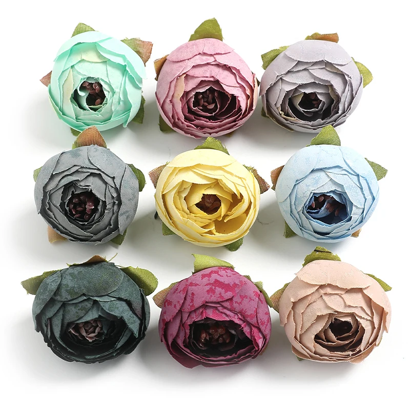 

10Pcs 3.5cm Rose Artificial Flowers Head Silk Fake Flowers for Home Room Decoration DIY Bride Wedding Decoration Accessories