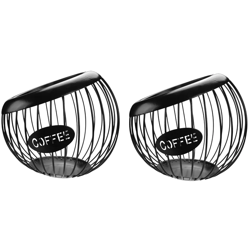 

A19F-2X Coffee Pod Holder, Large Capacity K Cup And Espresso Coffee Pod Organizer, Metal Coffee Capsule Storage Basket