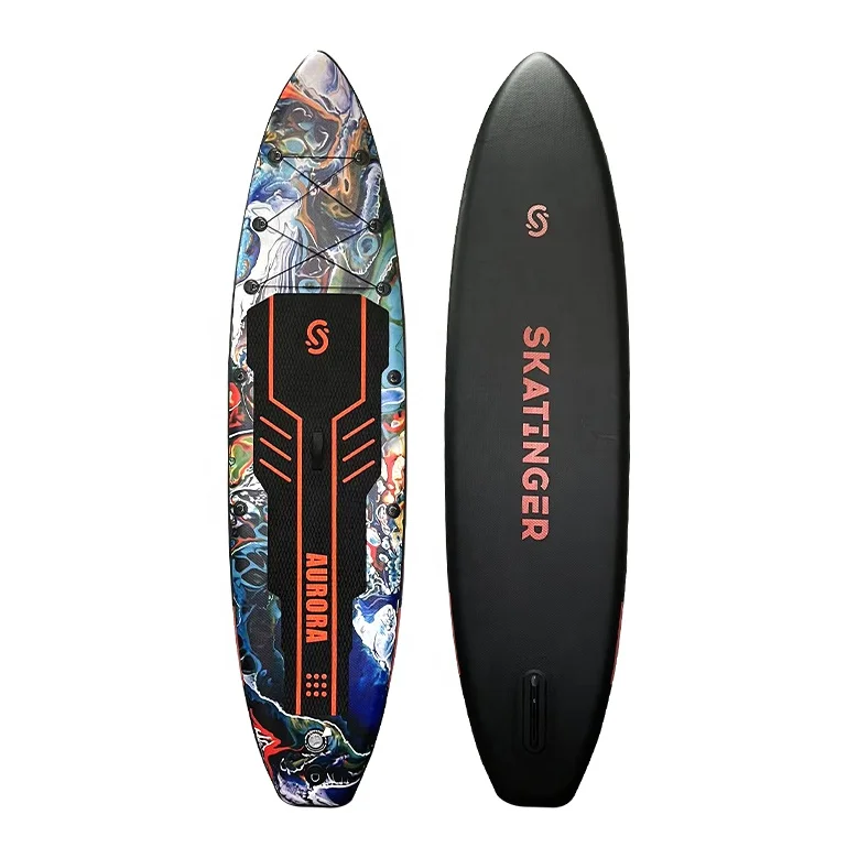 For Double Layer Drop Stitch Customizable 11' Inflatable SUP Board with Accessories for Wave Surfing