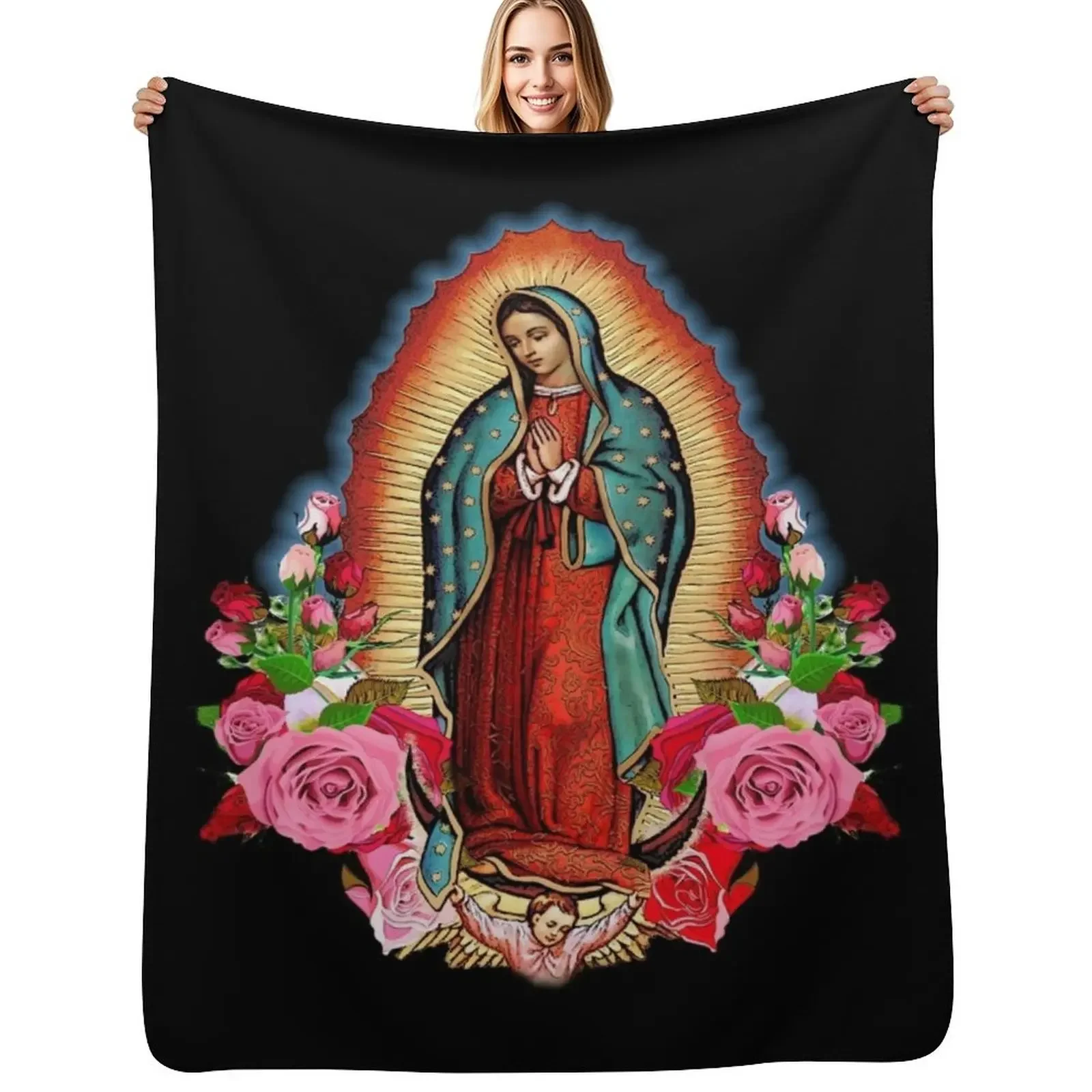 

Our Lady of Guadalupe Throw Blanket Tourist Decorative Sofas Sofa Quilt Kid'S Blanket