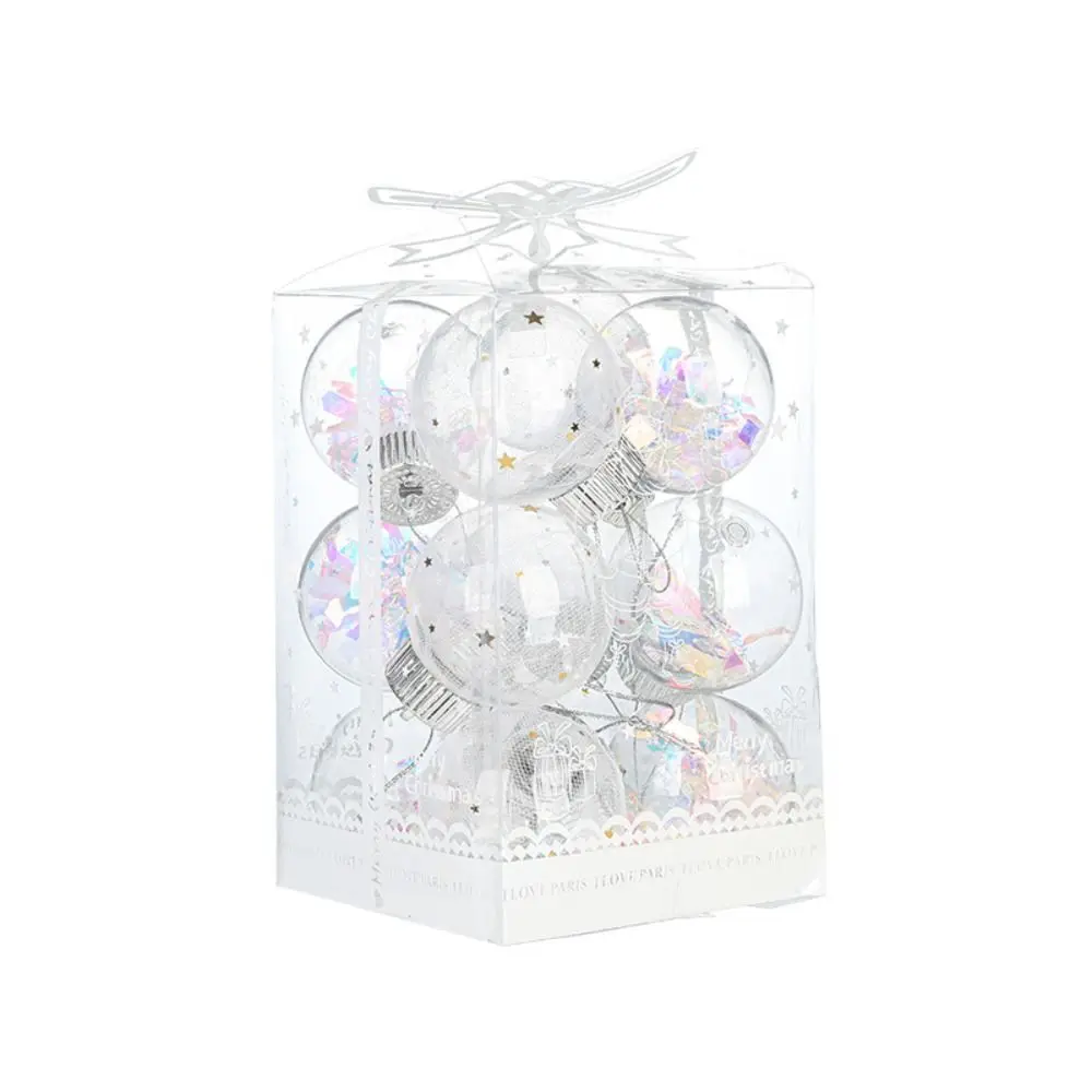 6 سنتيمتر/3.5 سنتيمتر كرات عيد الميلاد شفافة DIY بها بنفسك أنيقة عيد الميلاد كرات معلقة البلاستيك شجرة عيد الميلاد المعلقات ديكور المنزل عيد الميلاد