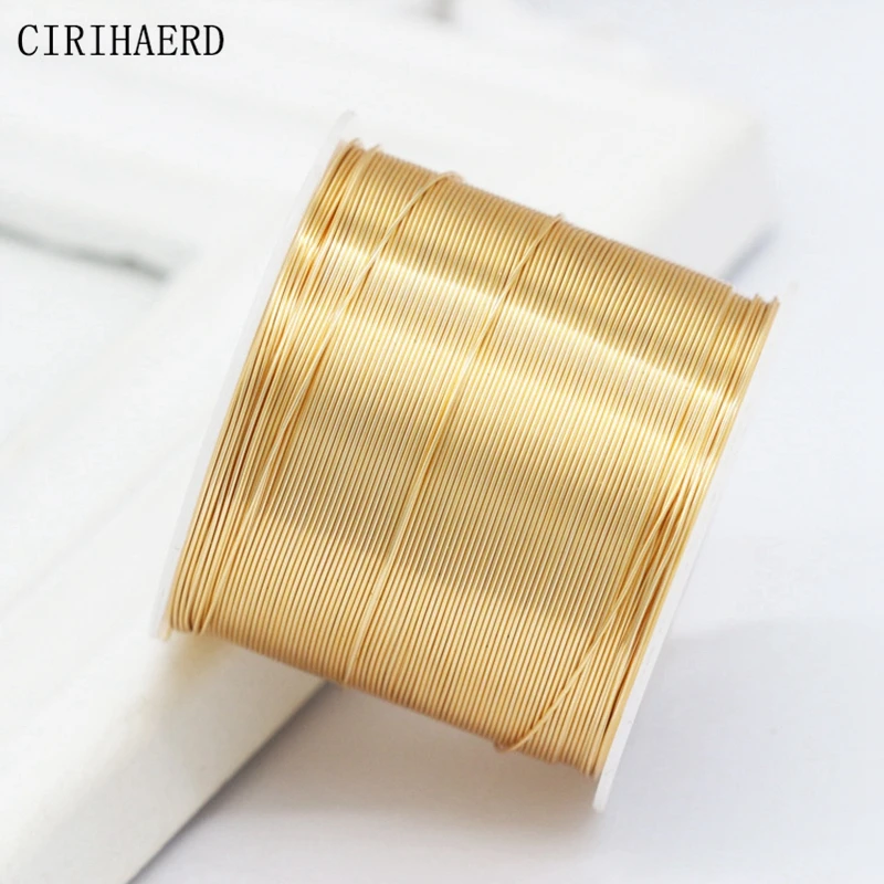 5 Meters 14K Real Gold Plated Copper Wires For DIY Jewelry Making Supplies Crafts Accessories Beading Materials Brass Metal Wire