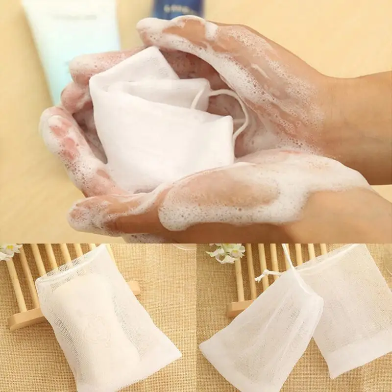 1/2Pcs Soap Foaming Net Mesh Bags Bath Washing Tools Face Body Cleaning Bubble Helper Mesh Deep Cleaning Delicate Foam Net