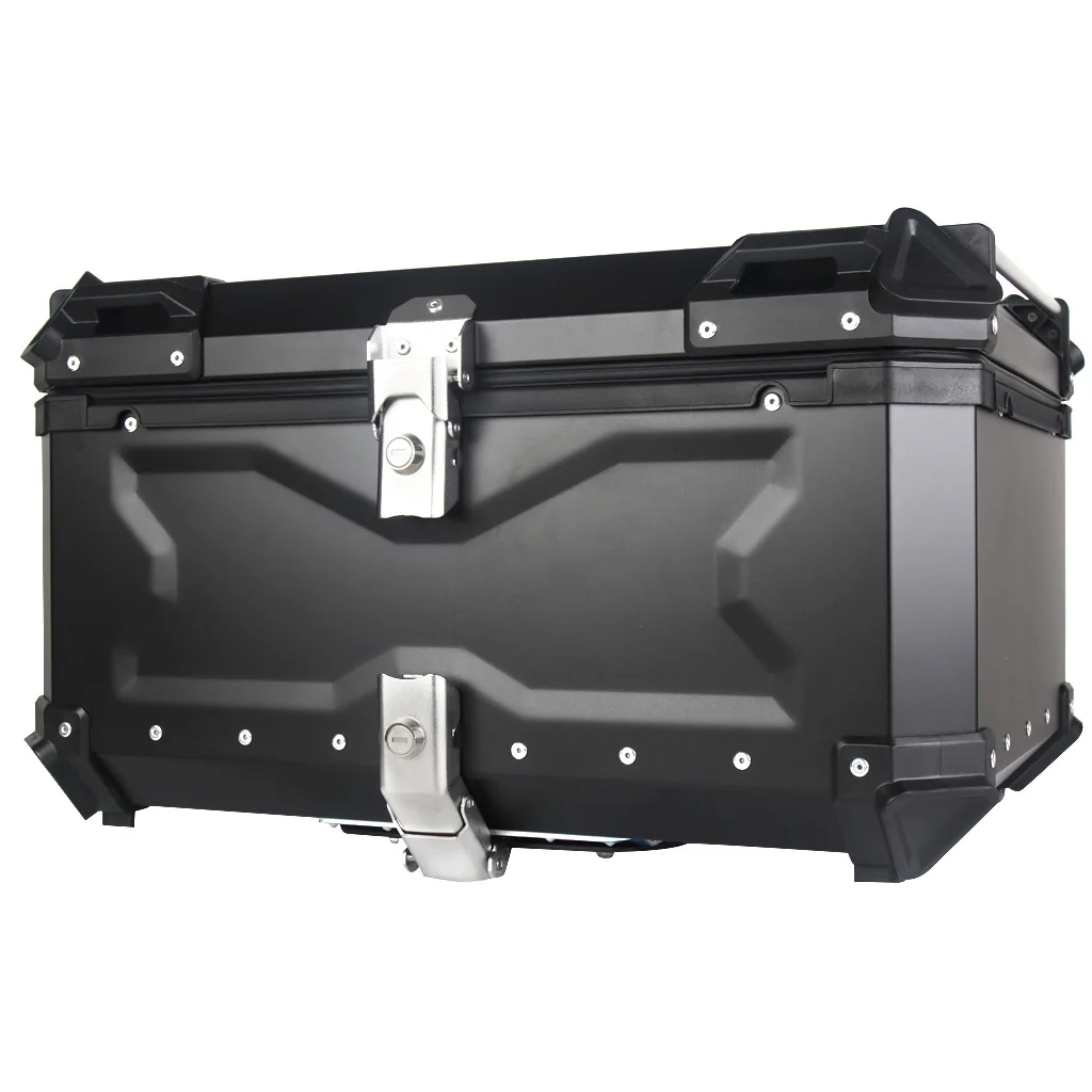 

45L 55L 65L 80L 100L Embossed X Aluminum Alloy Tail Box Motorcycle Trunk Quick Release Storage Luggage