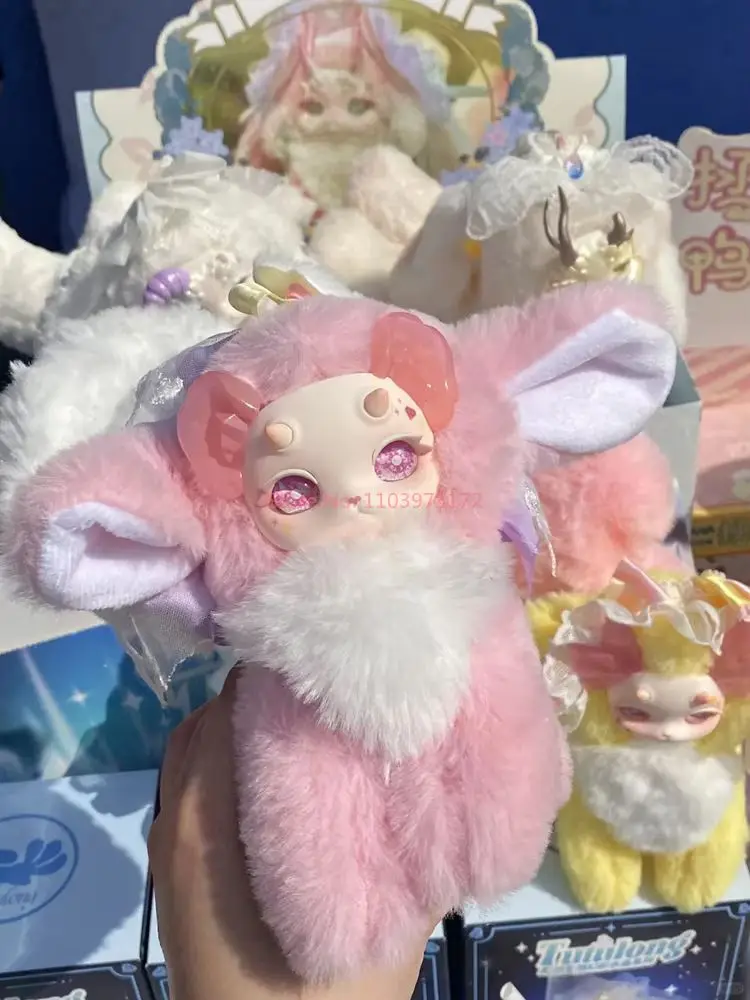 Tutulong 3 fantasia colorida série de cristal caixa cega gato dragão na moda pvc portátil bonito coelho dragão bonecas presentes surpresa