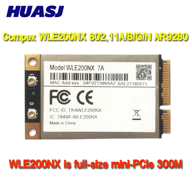 Huasj WLE200NX 802,11 A/B/G/N MINIPCI Экспресс Qualcomm AR9280 802.11bgn двухдиапазонный 2,4 ГГц 5 ГГц 2x2 MIMO беспроводной модуль