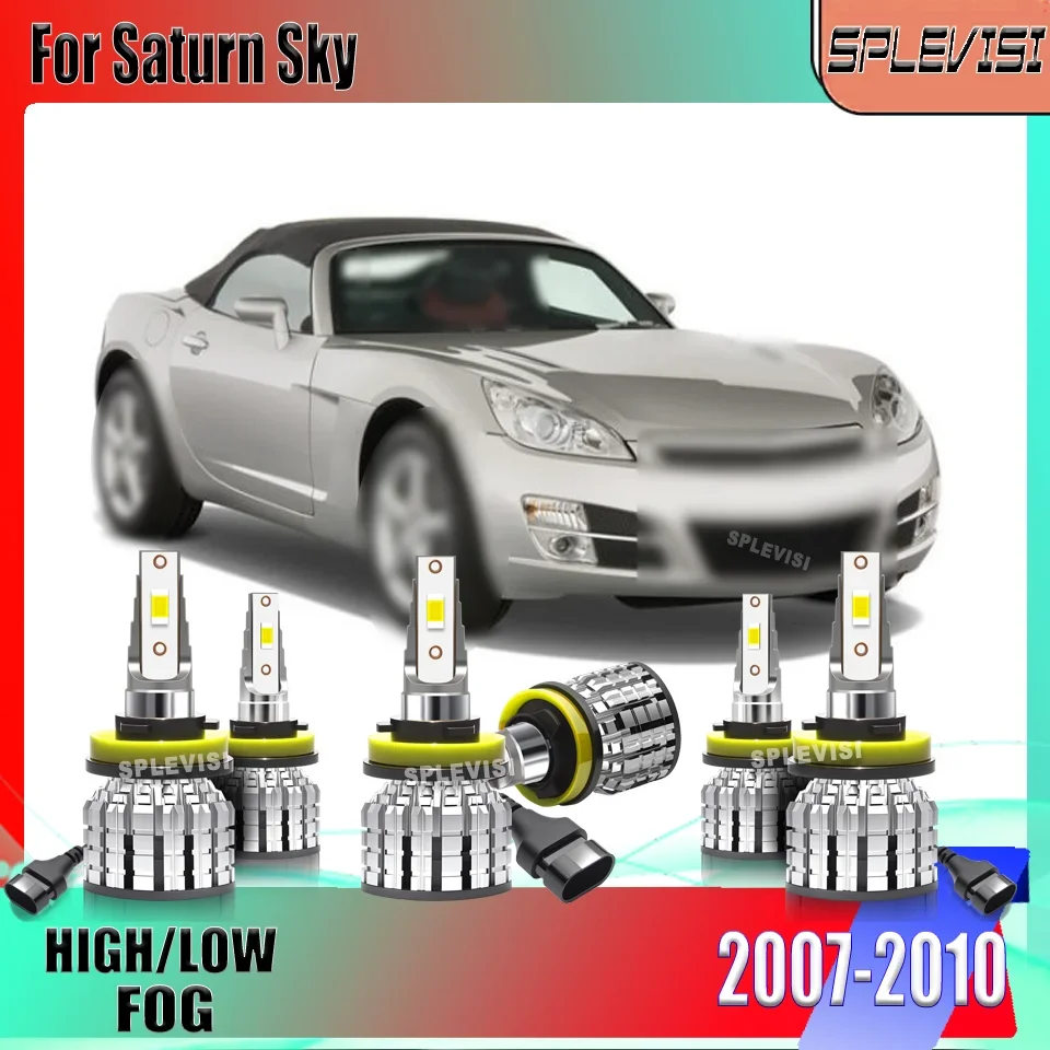 SPLEVISI - Juego de bombillas LED para faros delanteros y antiniebla, fáciles de instalar, más brillantes que las halógenas, para Saturn Sky 2007, 2008, 2009, 2010
