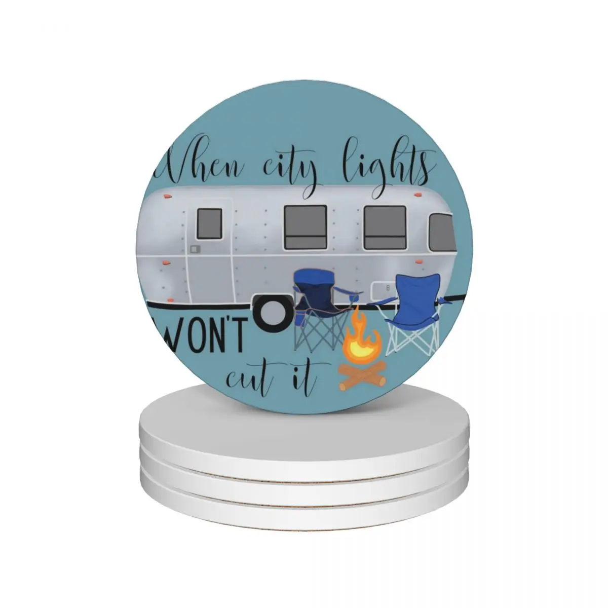 

When city lights wont cut it - Airstream Ceramic Coasters (Set of 4) tea cup holder slate mat for dishes Coasters