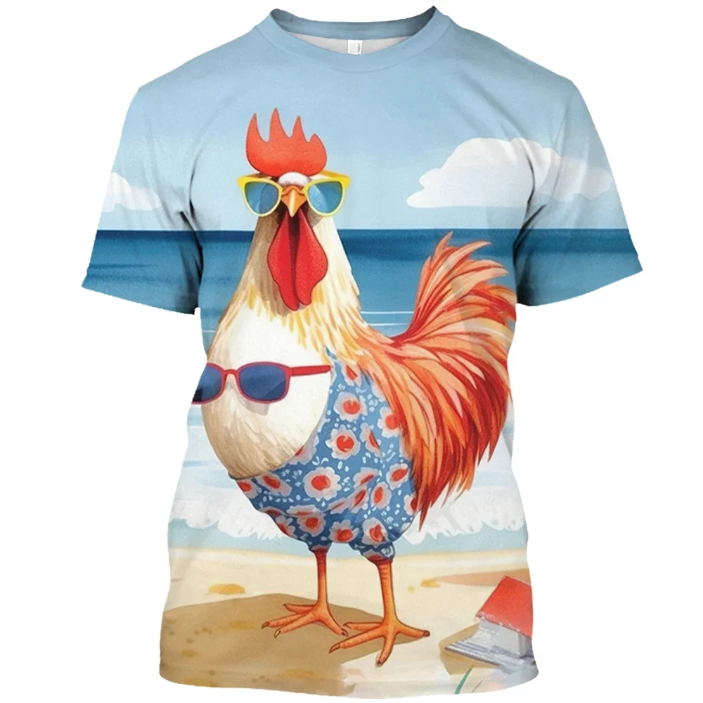 Summer Cockfighting Graphic T Shirts For Men Streetwear Casual ​O-Neck Short Sleeve Tees Shirt Breathable Tops Oversized T-shirt