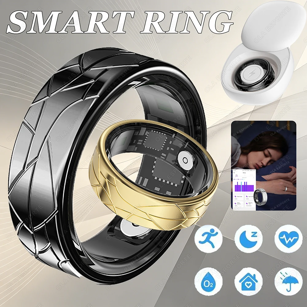 

2026 Smart Ring Health and Sleep Tracker Heart Rate Blood Oxygen Monitor Brush Video 5ATM Waterproof Multi Sports Men Women Ring