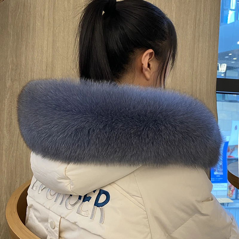 Women Real Fox Fur Collar Shawl Luxury Fur Scarves Shawl Women Natural Fur Collar Black Fur Collar Neck Warmer Fur Scarf Shawls