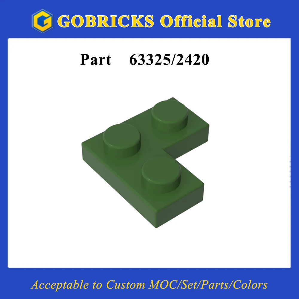 Gobricks 1 Pcs MOC 2 x 2 Corner Plate Bricks Compatible With 63325 2420 Model Building Blocks Parts Kids Assembles Puzzle Toys