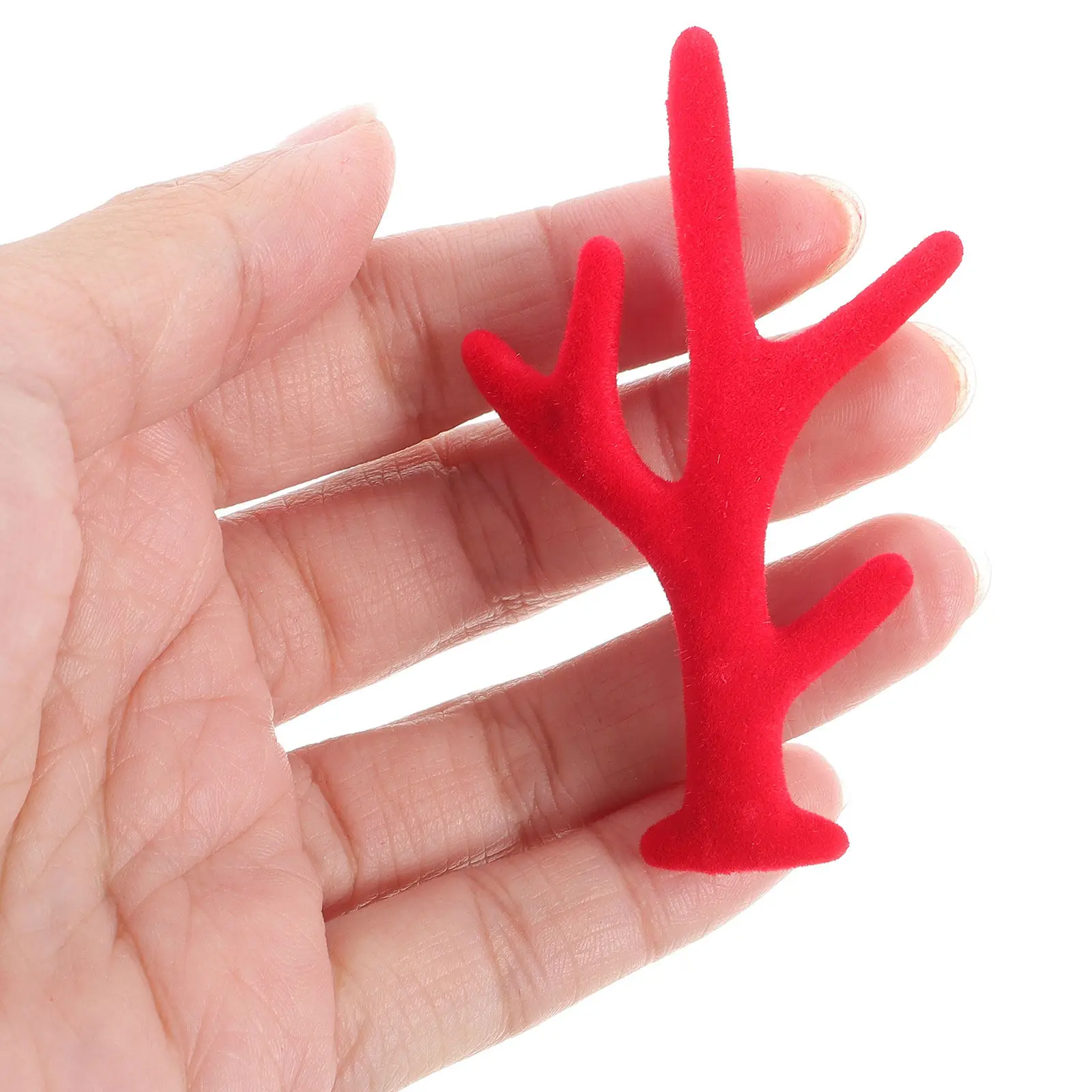 100Pcs Deer Antlers Flocking DIY Crafts Accessories Perfect Gift for Friends Who Love Handiwork Projects Deer Antlers