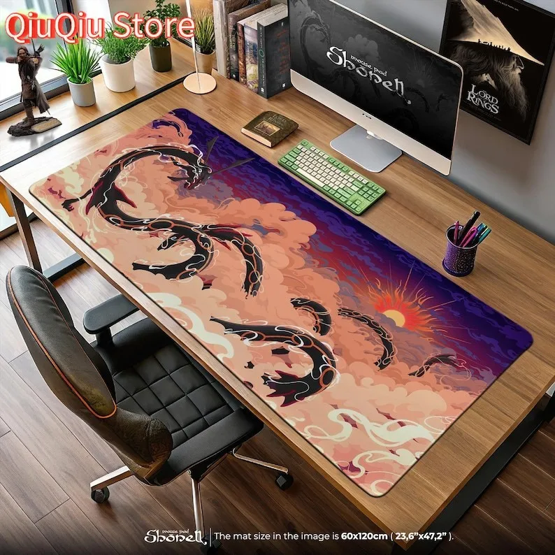 

Shiny Rayquaza Cloud Burst Mouse Pad – Legendary Pokémon Sunset Scene, Rayquaza Gaming Desk Mat, Epic Anime Decor