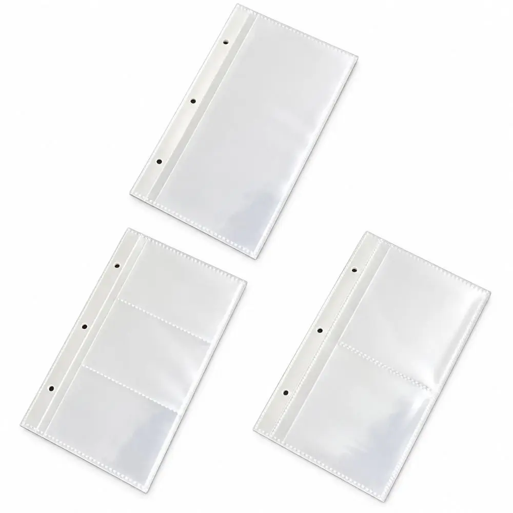Clear View A6 Card Sleeves Double Sided 3 Holes Binder Insert Transparent Card Page Photocard Storage