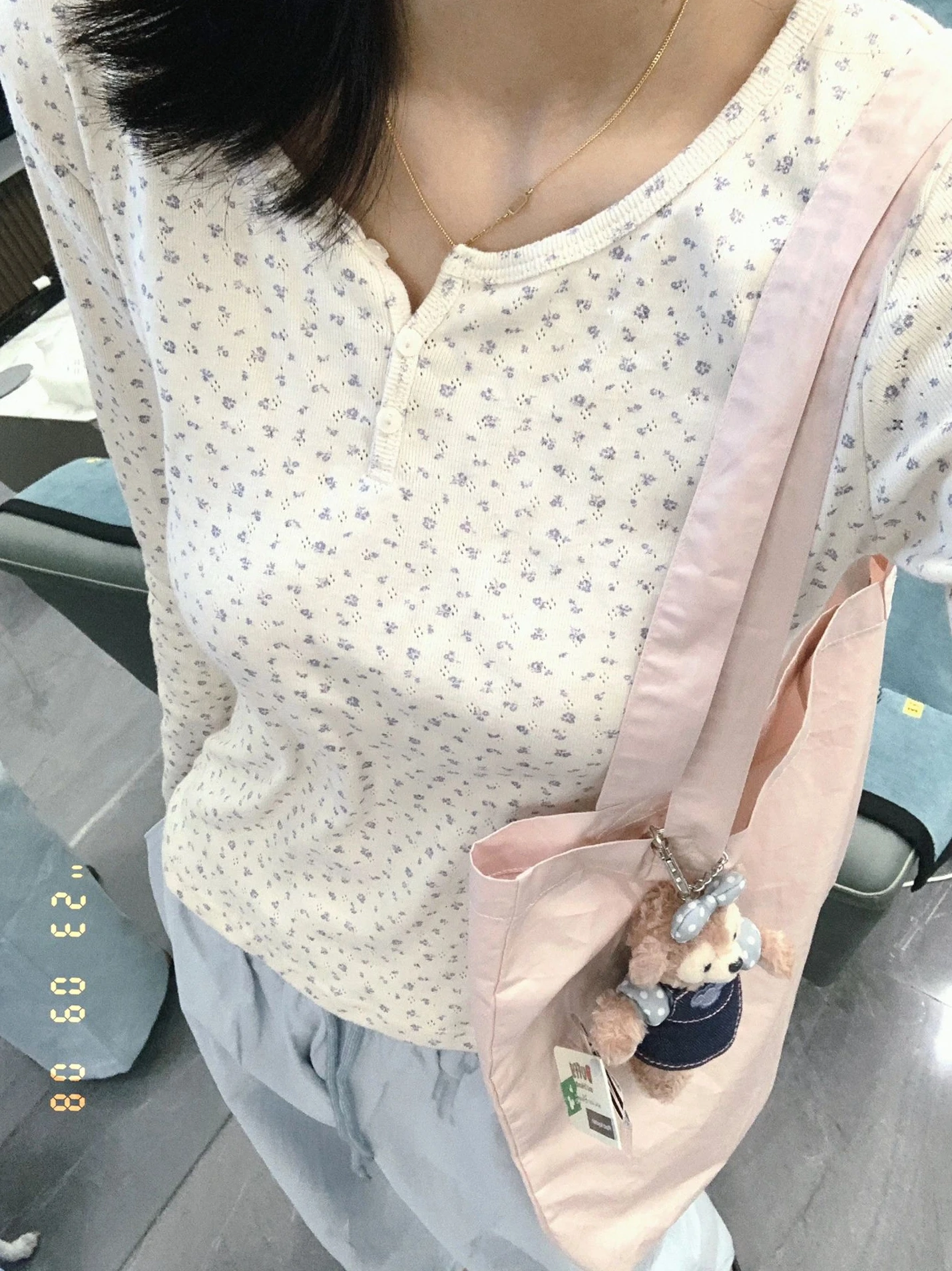 

Soft Floral Print Long Sve Base irt Brandy Girl BM Autumn Button up T-irt Women's Cute Sle Cotton round Ne Top