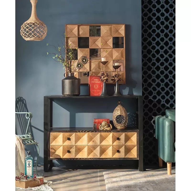 Wood Home Furnishings Modern Foyer Entry Table Desk Storage Cabinet Chest of Drawers Drawers Cabinet Organizers