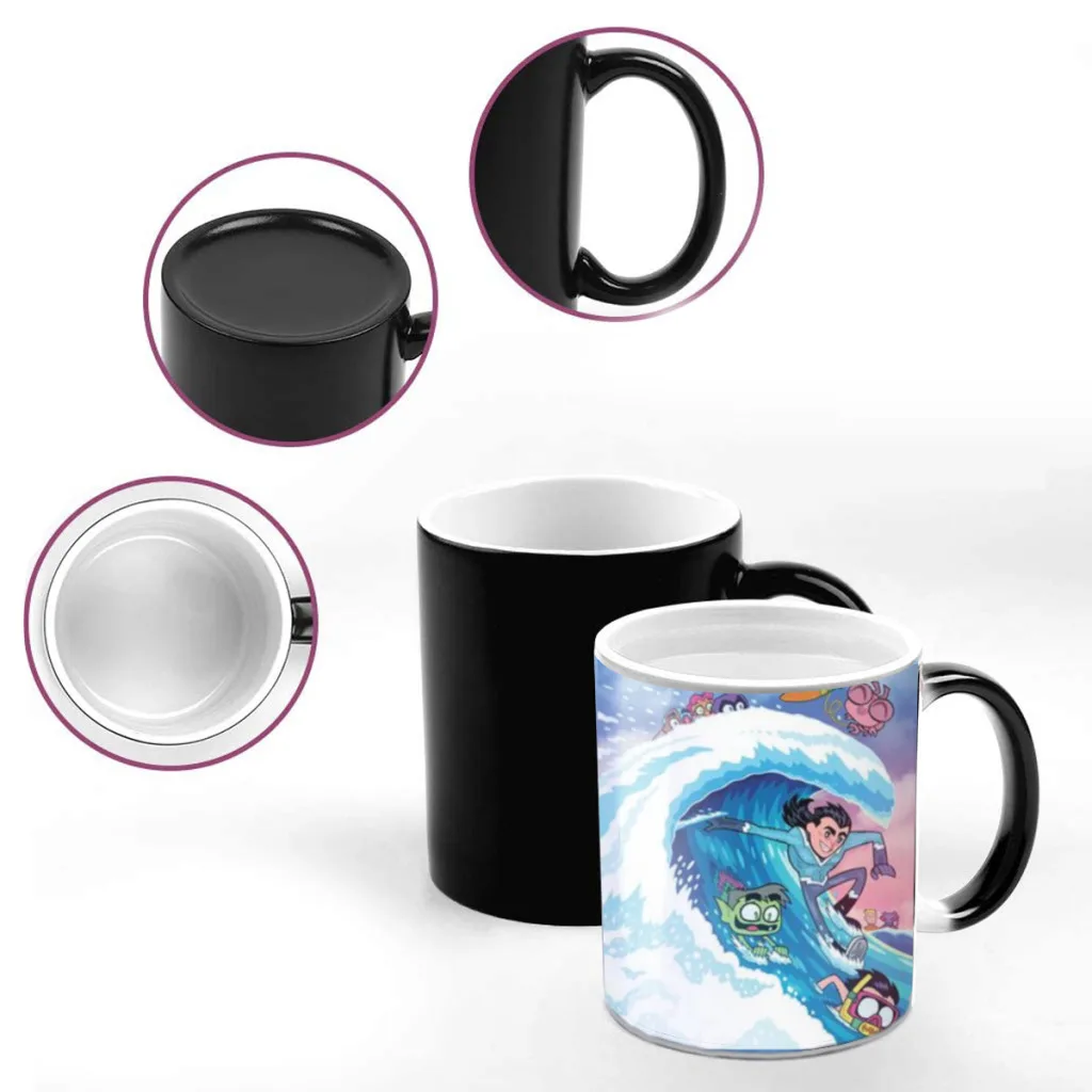 Cartoon T-TEEN-TITAN G-GO Creativity Change Color Chang mug Ceramic mug Hot Coffee Cup Breakfast Cup mug Friend Gift