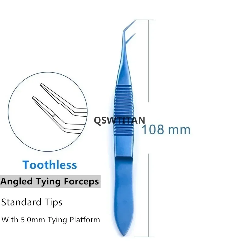 Ophthalmic toothless Forceps Straight/ Curved Shaft Tying Platforms ophthalmic Tweezers microsurgical instruments
