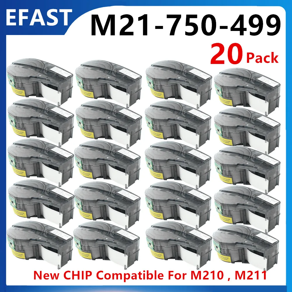 10~20Pack New CHIP Replace M21-750-499 Nylon Labels Cartridge Tape Cintas For Etiqueteuse M210,M211 Handheld Cable Wire Marking