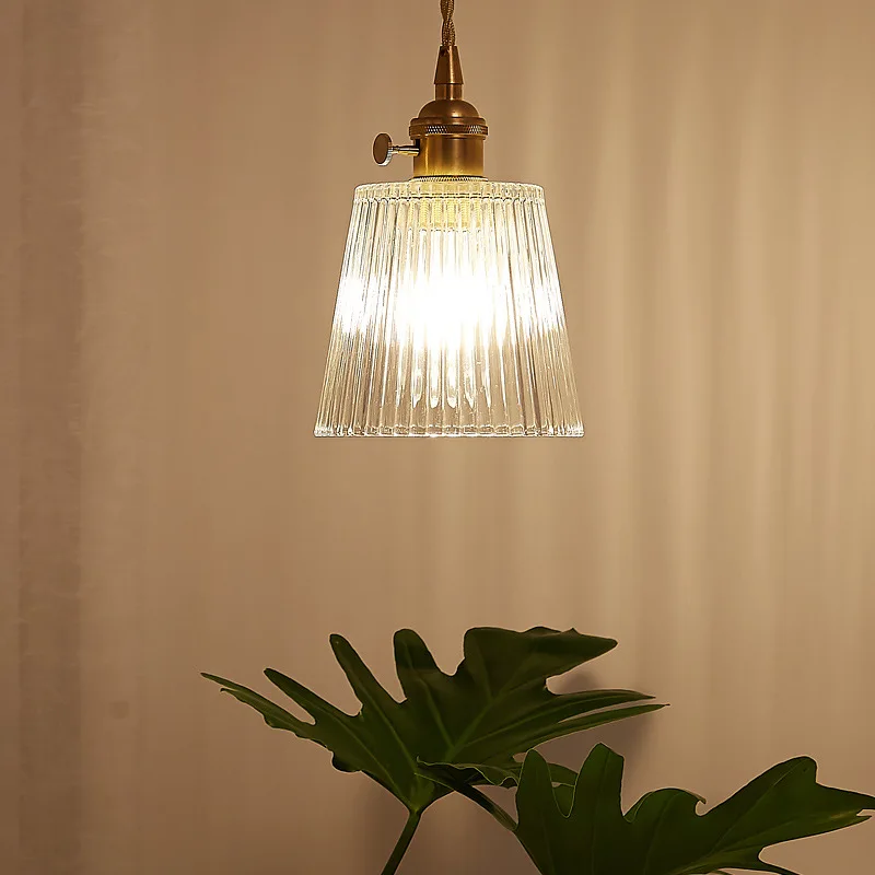 خمر الشمال شريط الزجاج قلادة مصباح غرفة الطعام المطبخ الرجعية قلادة أضواء غرفة نوم السرير ديكور معلقة الخفيفة