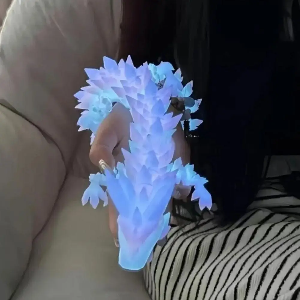 クール発光ドラゴンクリエイティブおもちゃ 3D プリントジョイント可動翼竜装飾品ホームオフィス装飾品子供のギフト発光