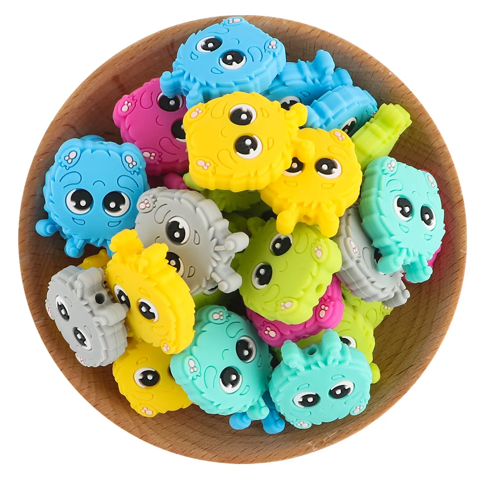 5/10Pcs Cartoon Animal Silicone Beads DIY Jewelry Making Baby Toys DIY Pacifier Chain Pendants Jewelry Accessories