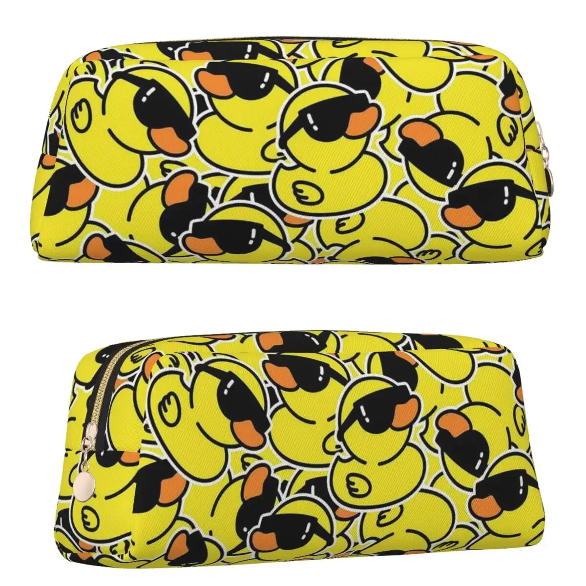 Rubber Duck With Sunglasses Pattern Pencil Case for Kids Gifts Large Capacity Pen Box Pencil Bag Pencil Pouch