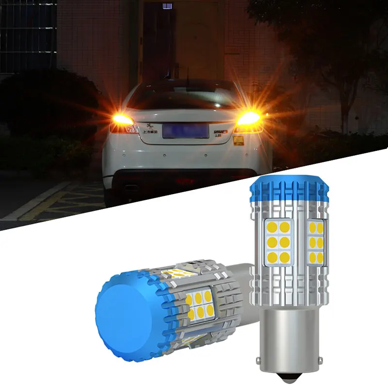 

2Pcs 1156 BA15S P21W BAU15S PY21W 7440 T20 992 LED Signal Lamp Lights Bulb Canbus No Error Hyper Flash Turn Signal Light