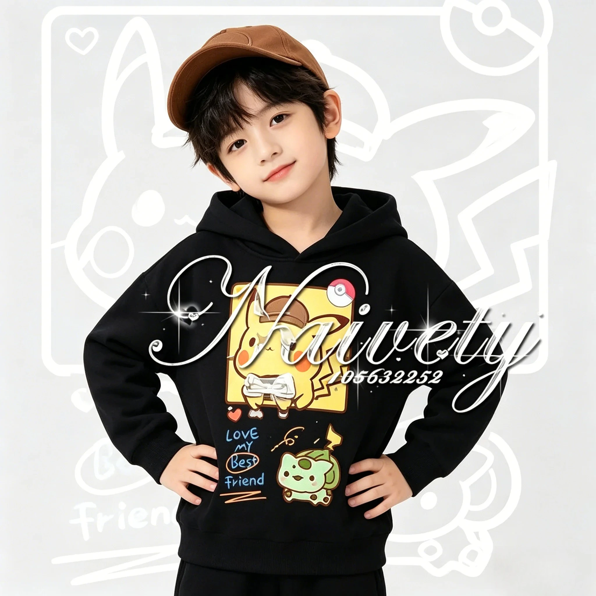 Sudadera con Capucha de Pokémon Otoño-Invierno 2026, Diseño de Detective Pikachu y Bulbasaur, Prendas Familiares a Juego para Hombres, Mujeres y Niños, Estilo Y2K