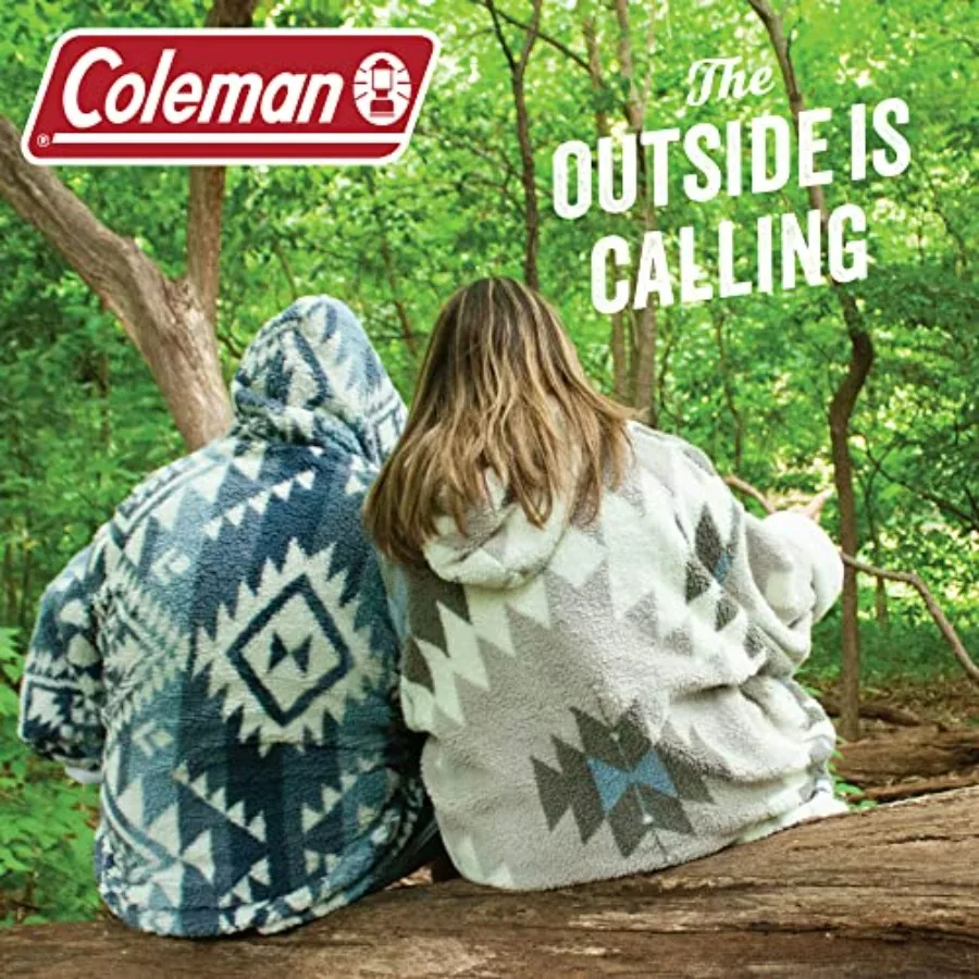 Coleman Oversized Wearable Sherpa and Micro-Mink Blanket Hoodie, - One Size Fits Most - view 5