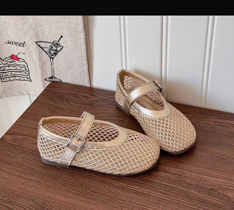 JGSHOWKITO Kleinkind Mädchen Mesh-Sandalen Sommer Knöchelriemchen-Schuhe Rutschfeste Kinder Prinzessin Outdoor Strand-Sandalen Netz Atmungsaktiv Weich – Detail 5