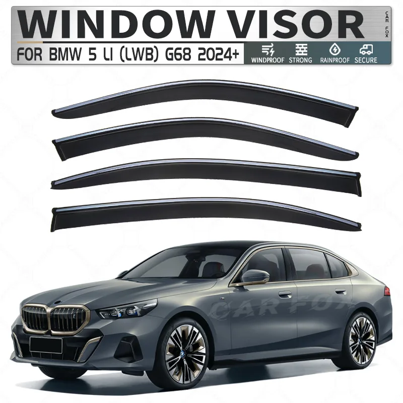 

Для BMW 5 серии E60 F18 G38 G68 2004-2024+ Дефлекторы окон, козырьки от дождя и солнца, аксессуары для боковых окон автомобиля