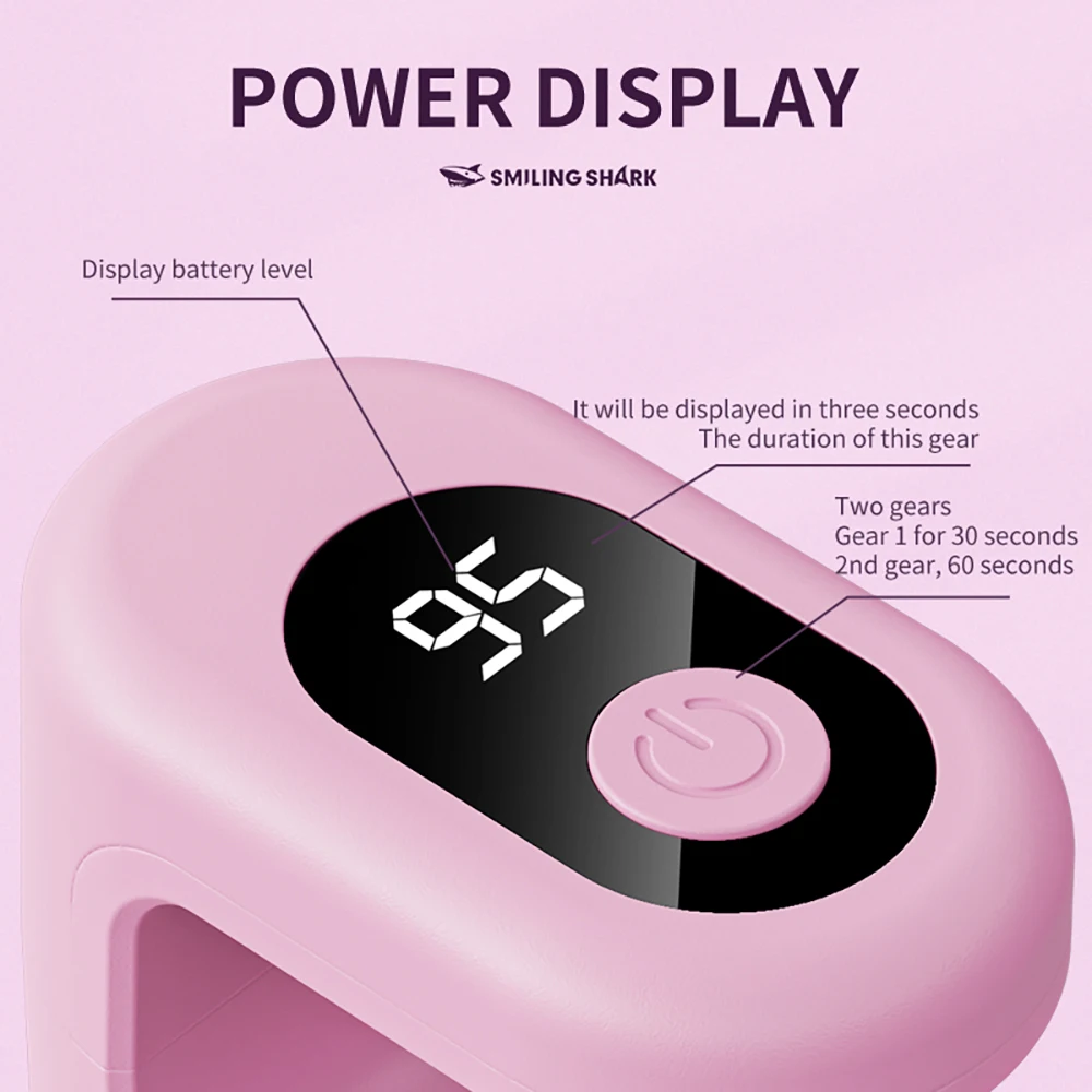 스마일링 샤크 MJ-D012 소형 미니 네일 램프, 가볍고 휴대 간편, C타입 고속 충전, 매니큐어 및 네일아트용