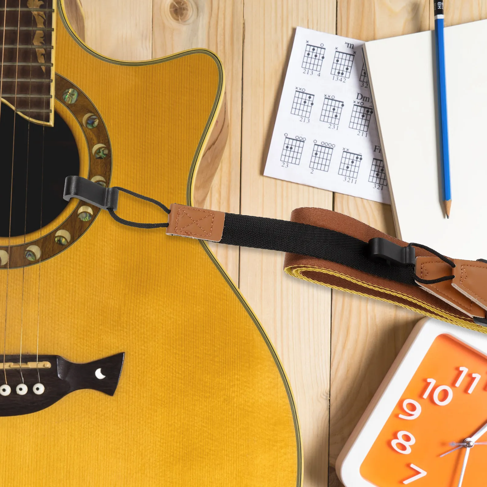 Alça de Ombro Universal Ajustável para Ukulele, Instalação Rápida Sem Furos, Ganchos Duplos para Ukulele, Guitarra, Baixo, Bandolim - Forte e Resistente