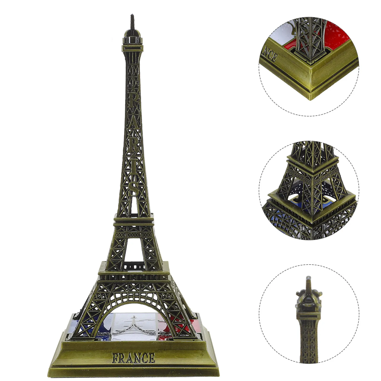 Eiffel Tower Statue Decor Alloy Metal Miniature Desk Souvenir Cake Topper Party Decoration Home Ornament Vintage