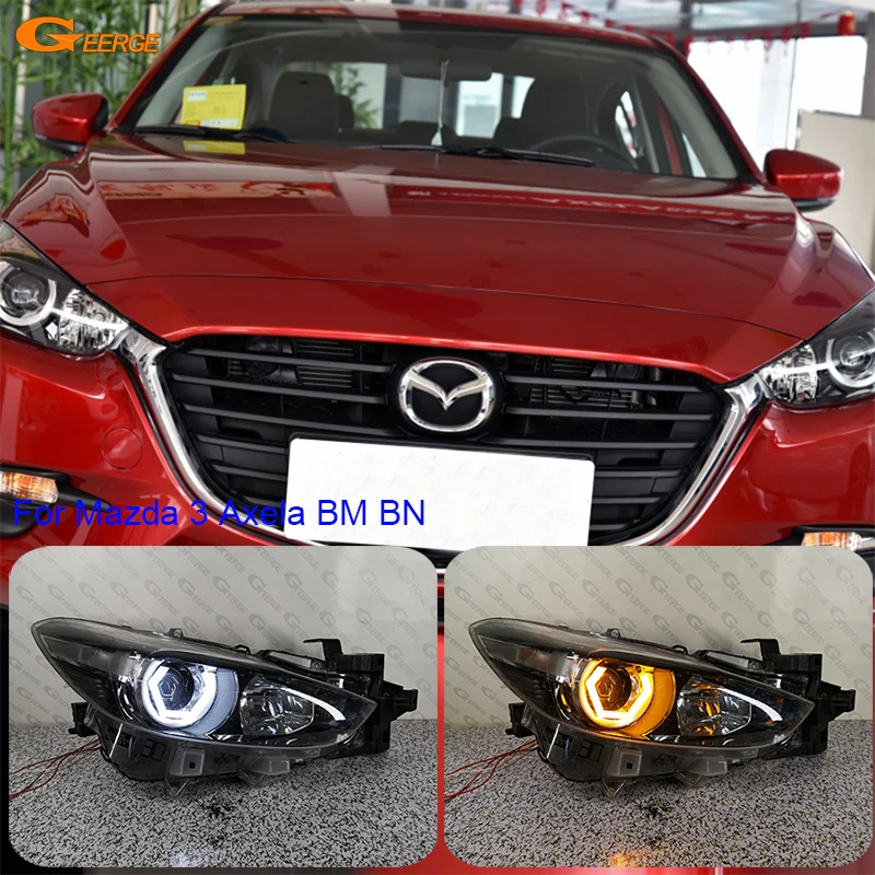 

For Mazda 3 Mazda3 Axela BM BN 2013 2014 2015 2016 2017 2018 2019 Day Light Ultra Bright Cotton LED Angel Eyes Hex Halo Rings