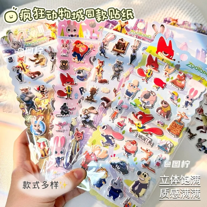 

Дисней фильм анимация милые наклейки из пенопласта с зоотопией Джуди Ник креативные мультяшные тисненные наклейки праздничные подарки