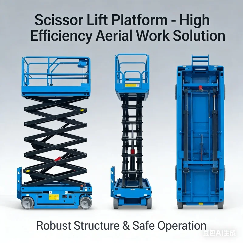 Small Mini Self Propelled Electric Hydraulic Scissors Lift Platform,  Suitable for Indoor & Outdoor High-Altitude Work