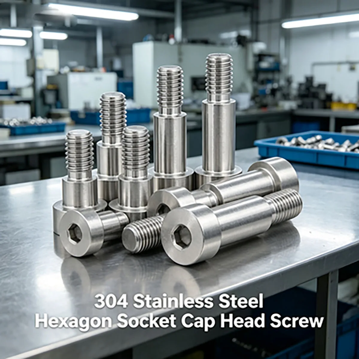 M2‑M10 304 Stainless Steel Hexagon Socket Cap Head Shoulder Screw, Roller Bearing Allen Bolt Mechanical Hardware Fastening Parts
